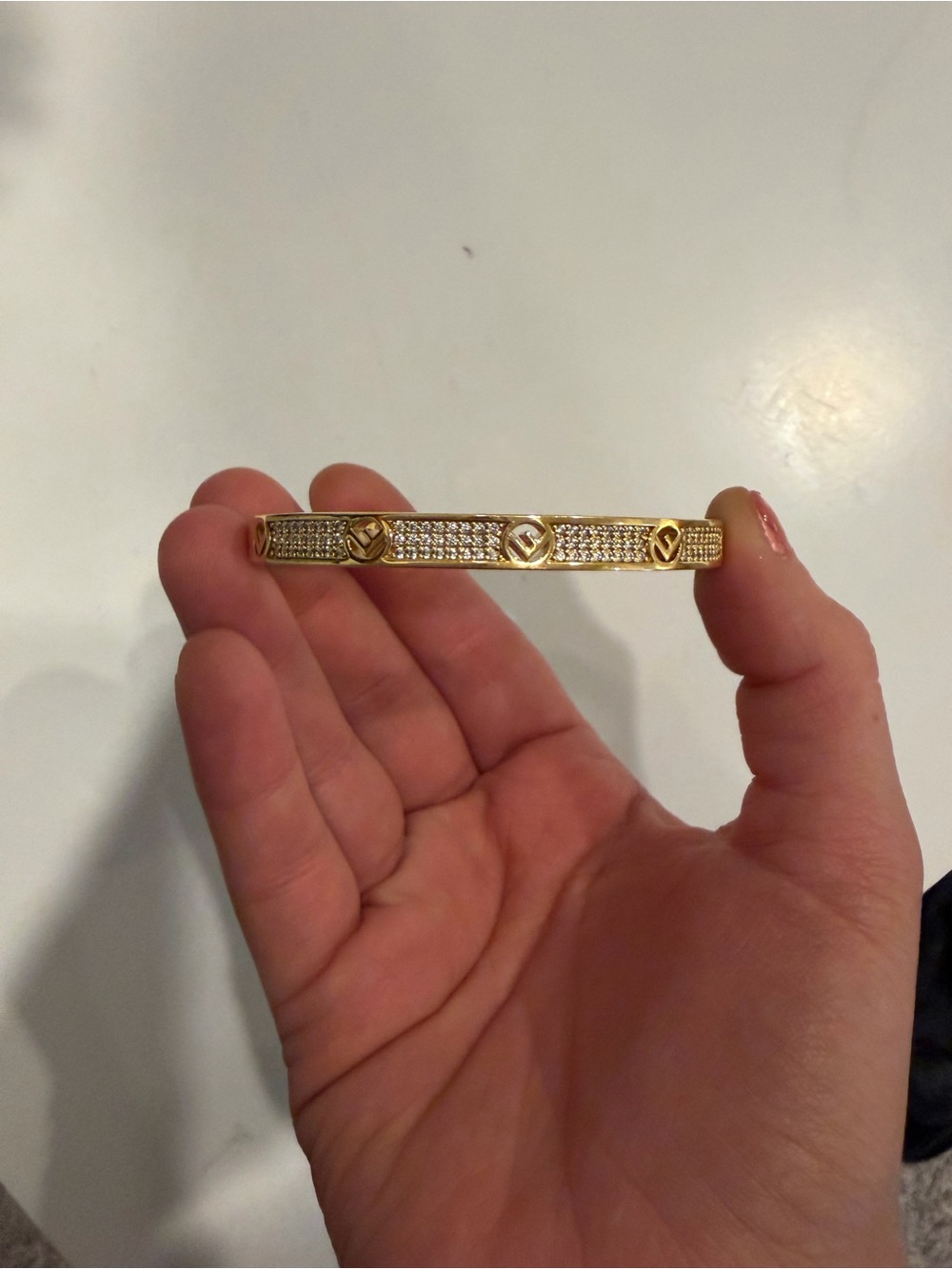 Fendi Gold Logo Bangle Bracelet